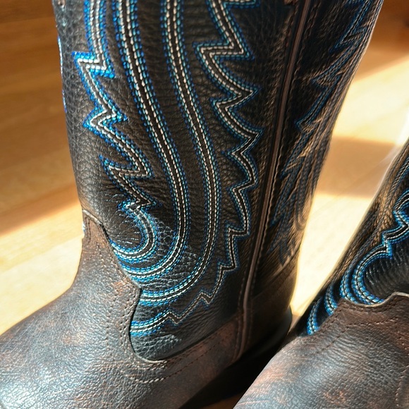 Ariat Brown and Blue Western Cowboy Boots cowboy arena leather boots 8.5 - Picture 12 of 12